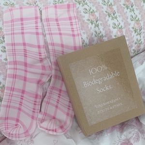 LoveShackFancy X Stripe and Stare Primrose Plaid Socks Sold Out